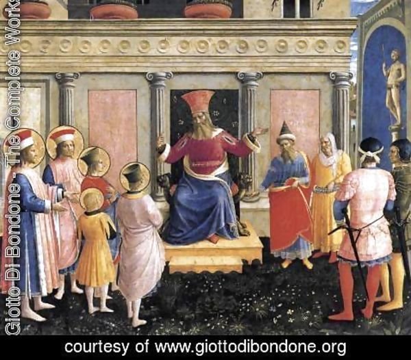 Giotto Di Bondone - Saint Cosmas and Saint Damian before Lisius