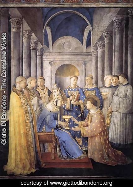 Giotto Di Bondone - St Peter Consacrates St Lawrence as Deacon