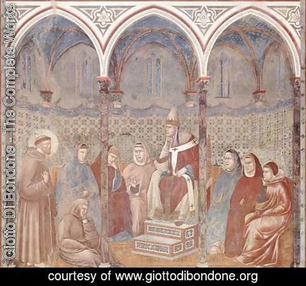 Giotto Di Bondone - The sermon in front of the St. Francis Pope Honorius III