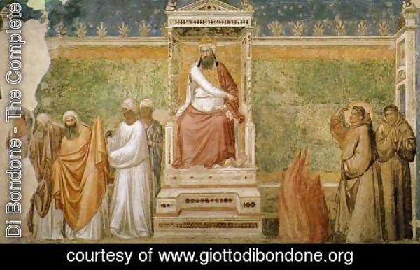 Giotto Di Bondone - Scenes from the Life of Saint Francis 6. St Francis before the Sultan (Trial by