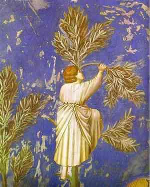 Giotto Di Bondone - Christ Entering Jerusalem Detail 1 1304-1306