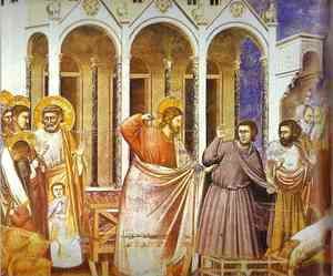 Giotto Di Bondone - Christ Purging The Temple 1304-1306