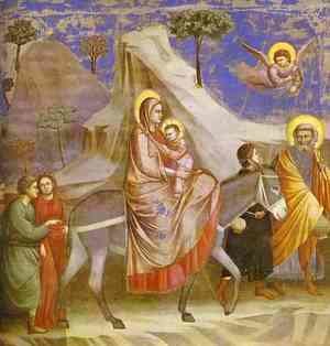 Giotto Di Bondone - Flight Into Egypt 1304-1306