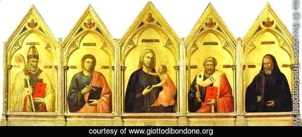 Madonna And Child With St Nicholas St John The Evangelist St Peter And St Benedict 1300