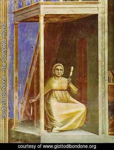 Giotto Di Bondone - The Angel Appearing To St Anne Detail 1304-1306