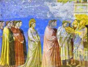 Giotto Di Bondone - The Marriage Procession Of The Virgin Detail 1304-1306