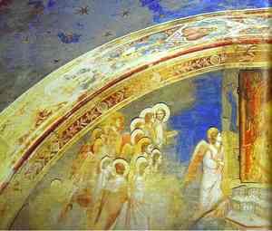 Giotto Di Bondone - The Mission Of Archangel Gabriel Detail 1 1302-1305