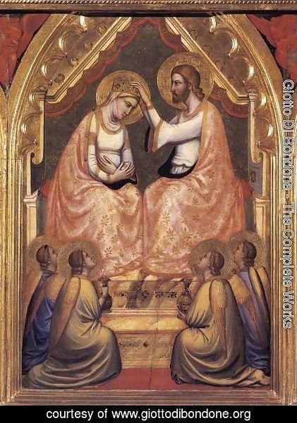 Giotto Di Bondone - Baroncelli Polyptych- Coronation of the Virgin c. 1334