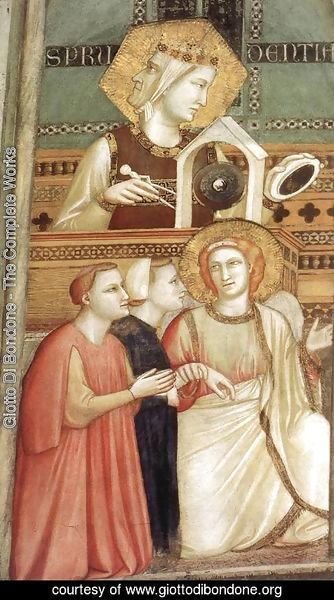 Giotto Di Bondone - Franciscan Allegories- Allegory of Obedience (detail) c. 1330