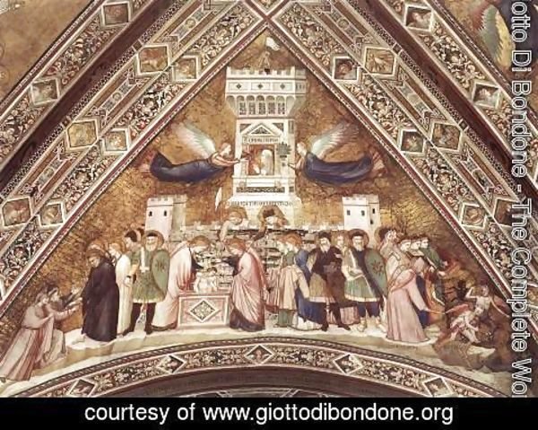 Giotto Di Bondone - Franciscan Allegories-Allegory of Chastity c. 1330