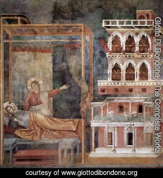 Giotto Di Bondone - Legend of St Francis- 3. Dream of the Palace 1297-99