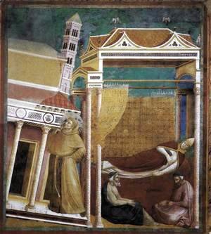 Giotto Di Bondone - Legend of St Francis- 6. Dream of Innocent III 1297-99