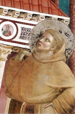 Giotto Di Bondone - Legend of St Francis- 6. Dream of Innocent III (detail 1)  1297-99