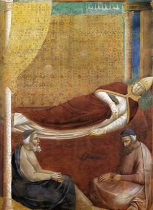 Giotto Di Bondone - Legend of St Francis- 6. Dream of Innocent III (detail 2)  1297-99