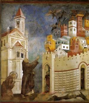 Giotto Di Bondone - Legend of St Francis- 10. Exorcism of the Demons at Arezzo 1297-99