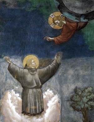 Legend of St Francis- 12. Ecstasy of St Francis (detail) 1297-1300