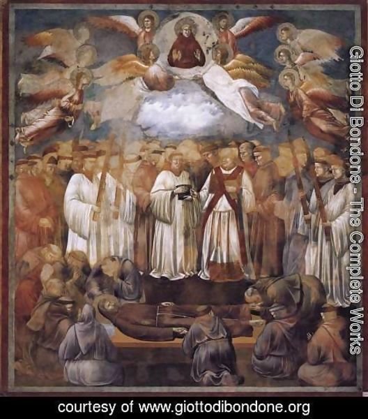 Giotto Di Bondone - Legend of St Francis- 20. Death and Ascension of St Francis 1300