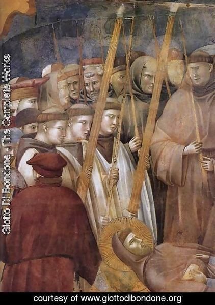 Giotto Di Bondone - Legend of St Francis- 22. Verification of the Stigmata (detail 1) 1300