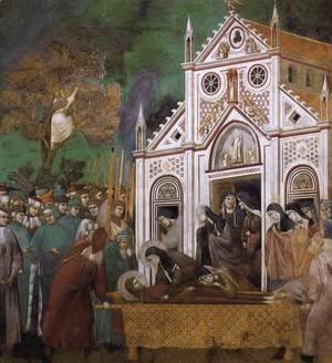 Legend of St Francis- 23. St. Francis Mourned by St. Clare 1300