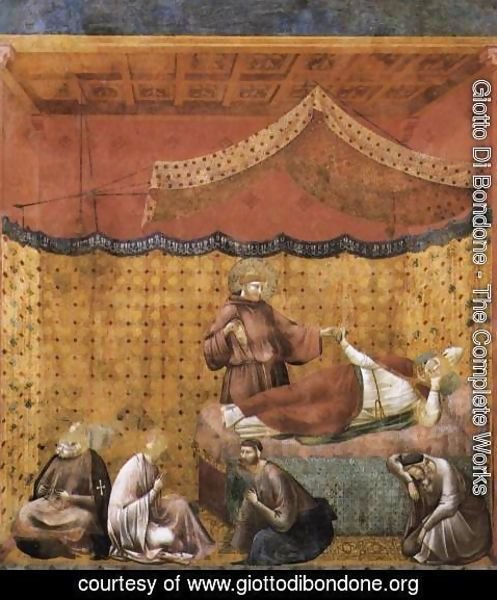 Giotto Di Bondone - Legend of St Francis- 25. Dream of St Gregory 1300