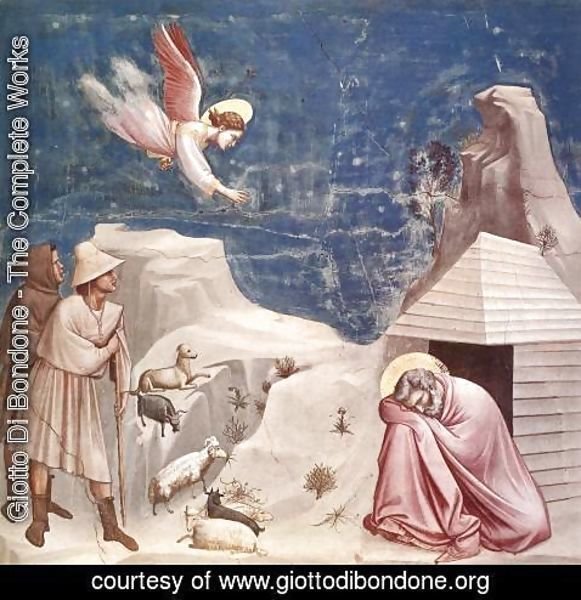Giotto Di Bondone - No. 5 Scenes from the Life of Joachim- 5. Joachim's Dream 1304-06