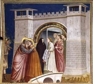 Giotto Di Bondone - No. 6 Scenes from the Life of Joachim- 6. Meeting at the Golden Gate 1304-06