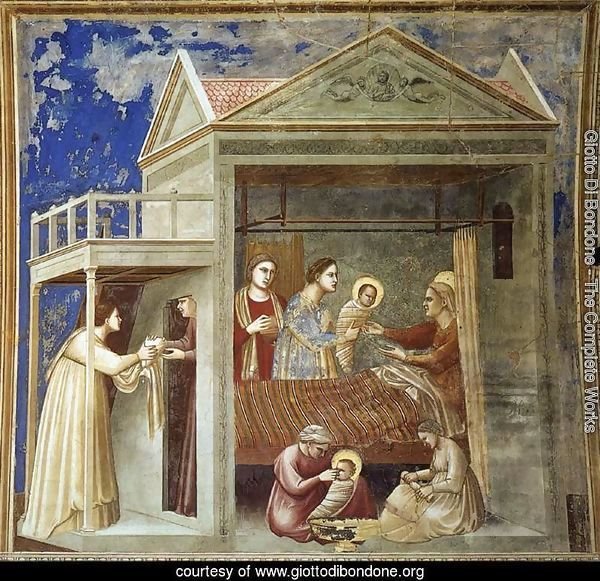 No. 7 Scenes from the Life of the Virgin- 1. The Birth of the Virgin 1304-06