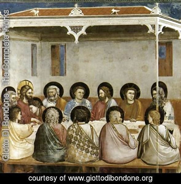 Giotto Di Bondone - No. 29 Scenes from the Life of Christ- 13. Last Supper 1304-06