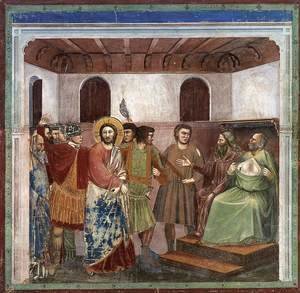 Giotto Di Bondone - No. 32 Scenes from the Life of Christ- 16. Christ before Caiaphas 1304-06