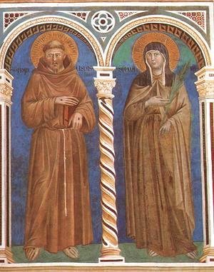 Giotto Di Bondone - Saint Francis and Saint Clare 1279-1300