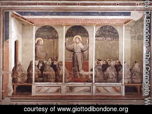 Giotto Di Bondone - Scenes from the Life of Saint Francis- 3. Apparition at Arles 1325