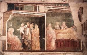 Scenes from the Life of St John the Baptist- 2. Birth and Naming of the Baptist, 1320