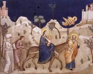Giotto Di Bondone - The Flight into Egypt 1310s