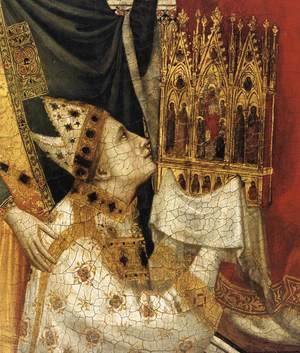 Giotto Di Bondone - The Stefaneschi Triptych- St Peter Enthroned (detail) c. 1330