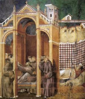 Giotto Di Bondone - Legend of St Francis- 21. Apparition to Fra Agostino and to Bishop Guido of Arezzo 1300
