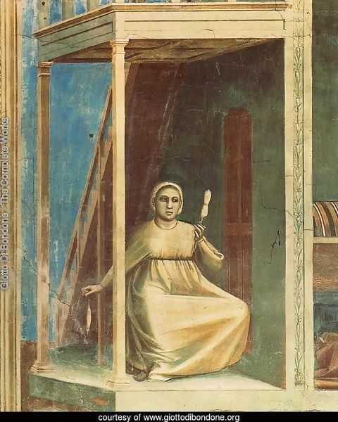 No. 3 Scenes from the Life of Joachim- 3. Annunciation to St Anne (detail) 1304