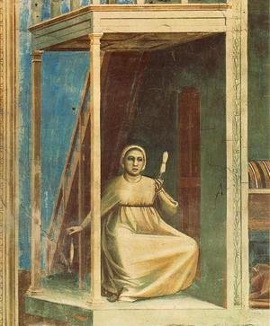 Giotto Di Bondone - No. 3 Scenes from the Life of Joachim- 3. Annunciation to St Anne (detail) 1304