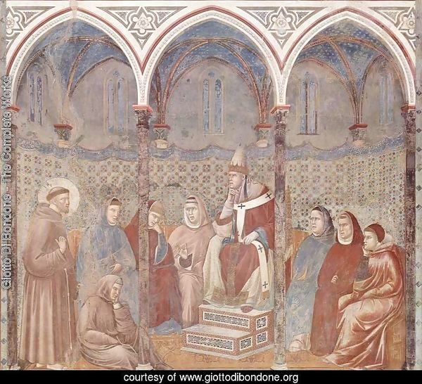 The sermon in front of the St. Francis Pope Honorius III