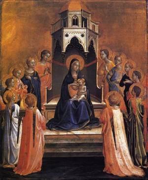 Giotto Di Bondone - Virgin and Child Enthroned with Twelve Angels