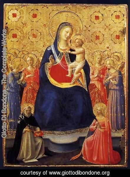 Giotto Di Bondone - Virgin and Child with Sts Dominic and Catherine of Alexandria