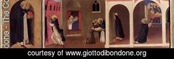 Giotto Di Bondone - Virgin with Child and Four Saints (detail of the predella 1)