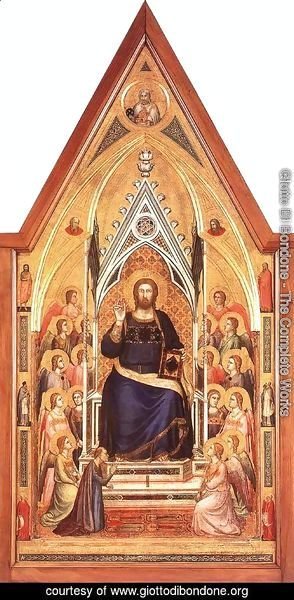 Giotto Di Bondone - The Stefaneschi Triptych Christ Enthroned