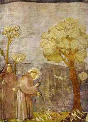 Giotto Di Bondone - Preaching To The Birds 1295-1300