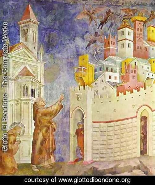 Giotto Di Bondone - The Expulsion Of The Demons From Arezzo 1295-1300