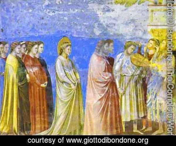Giotto Di Bondone - The Marriage Procession Of The Virgin Detail 1304-1306