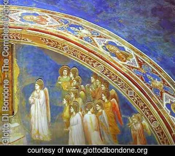 Giotto Di Bondone - The Mission Of Archangel Gabriel Detail 2 1302-1305