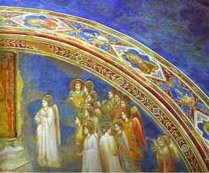 Giotto Di Bondone - The Mission Of Archangel Gabriel Detail 2 1302-1305