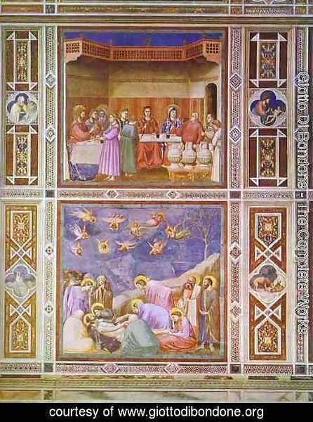 Giotto Di Bondone - The Wedding Feast At Cana And The Deposition Of Christ 1304-1306