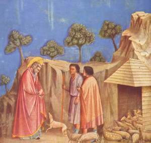 Giotto Di Bondone - Frescoes in the Arena Chapel in Padua (Scrovegni Chapel), Joseph's dream scene