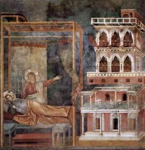 Giotto Di Bondone - Legend of St Francis- 3. Dream of the Palace (detail) 1297-99